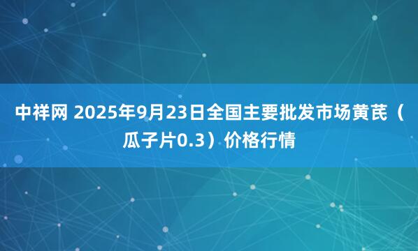中祥网 2025年9月23日全国主要批发市场黄芪（瓜子片0.3）价格行情