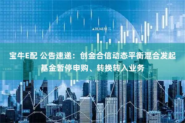 宝牛E配 公告速递：创金合信动态平衡混合发起基金暂停申购、转换转入业务